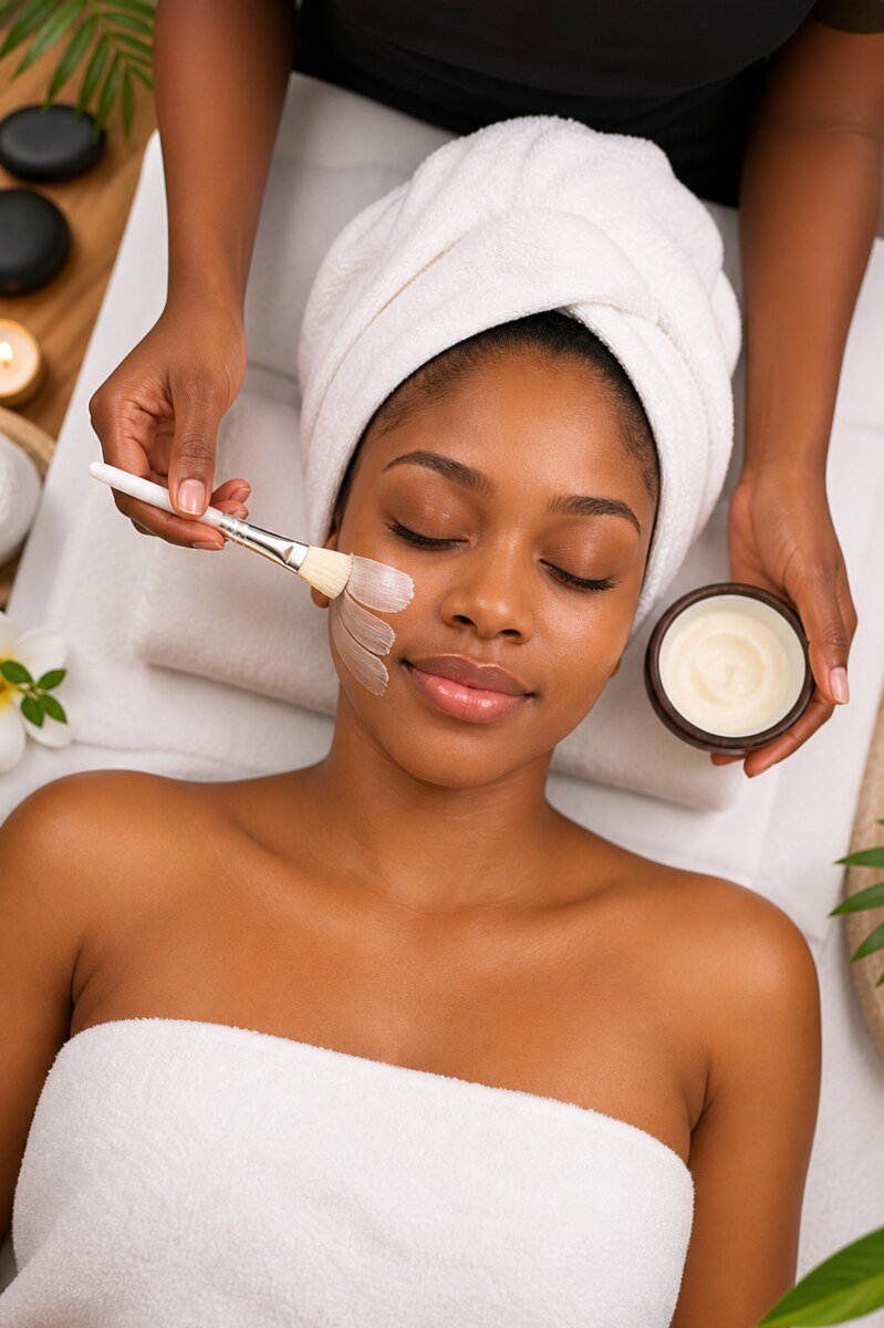 Spa and wellness facial treatment